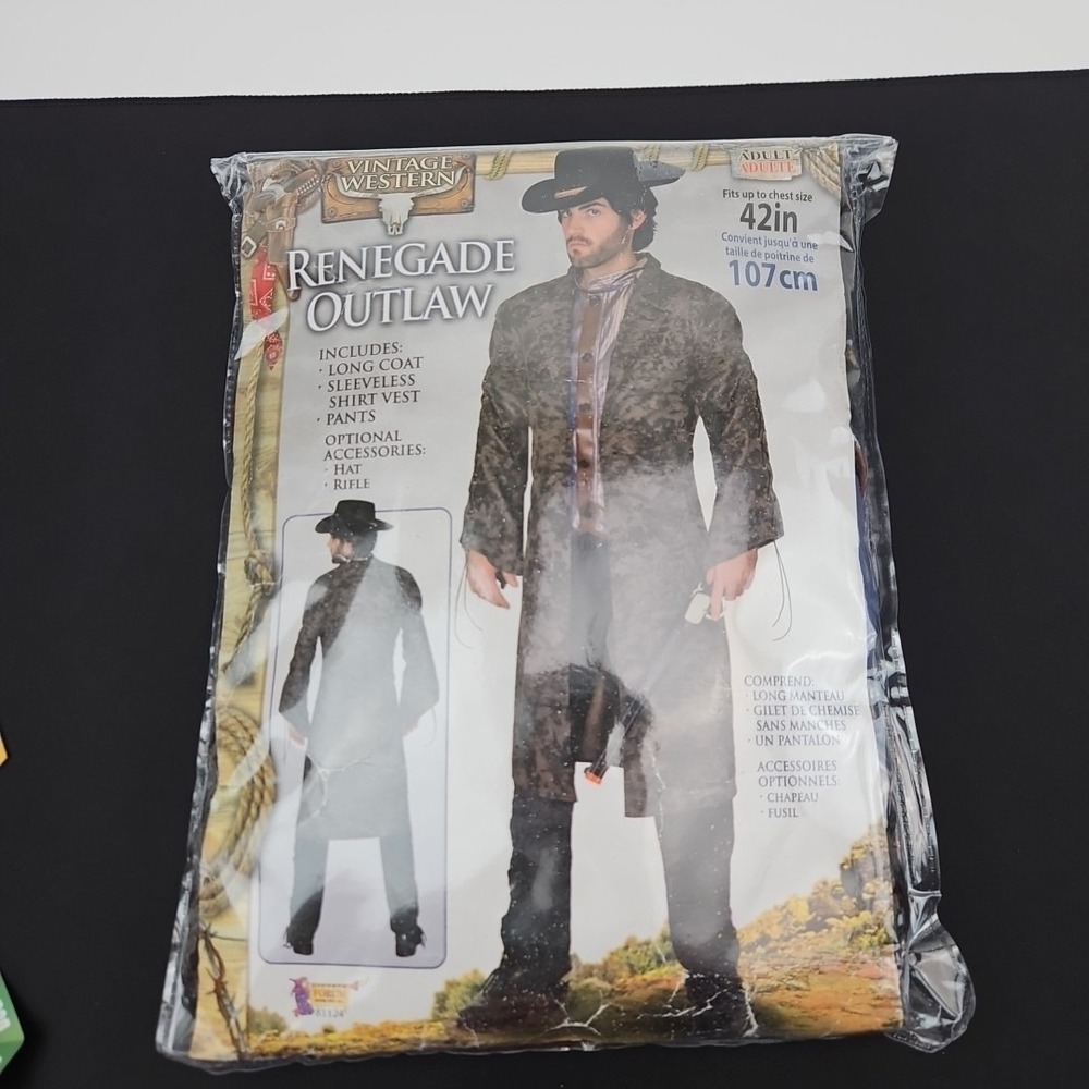 Renegade Outlaw Halloween Costume Western Cowboy Fits Up To Chest Size 42in. New